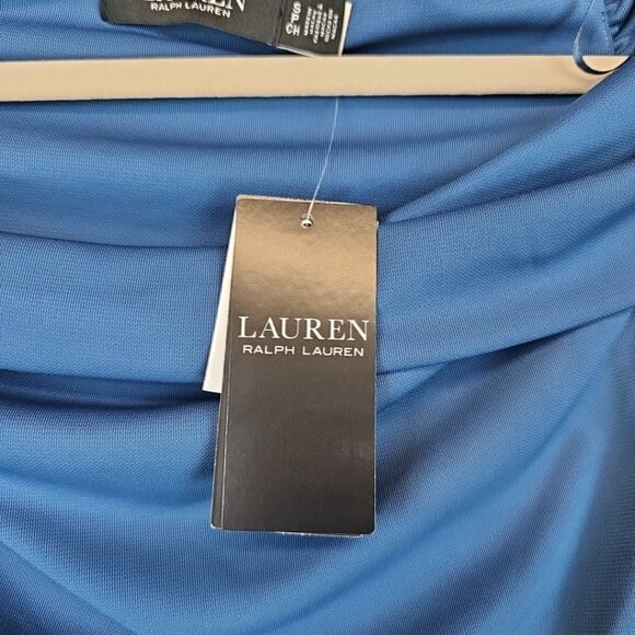 Lauren Ralph Lauren Stretch Jersey Off the Shoulder Top Womens S Indigo Dusk - Picture 7 of 12